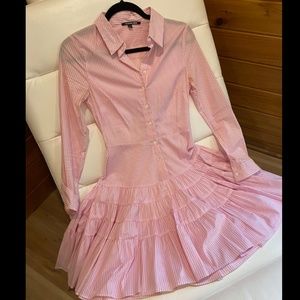 Gianni bini pink/white striped dress